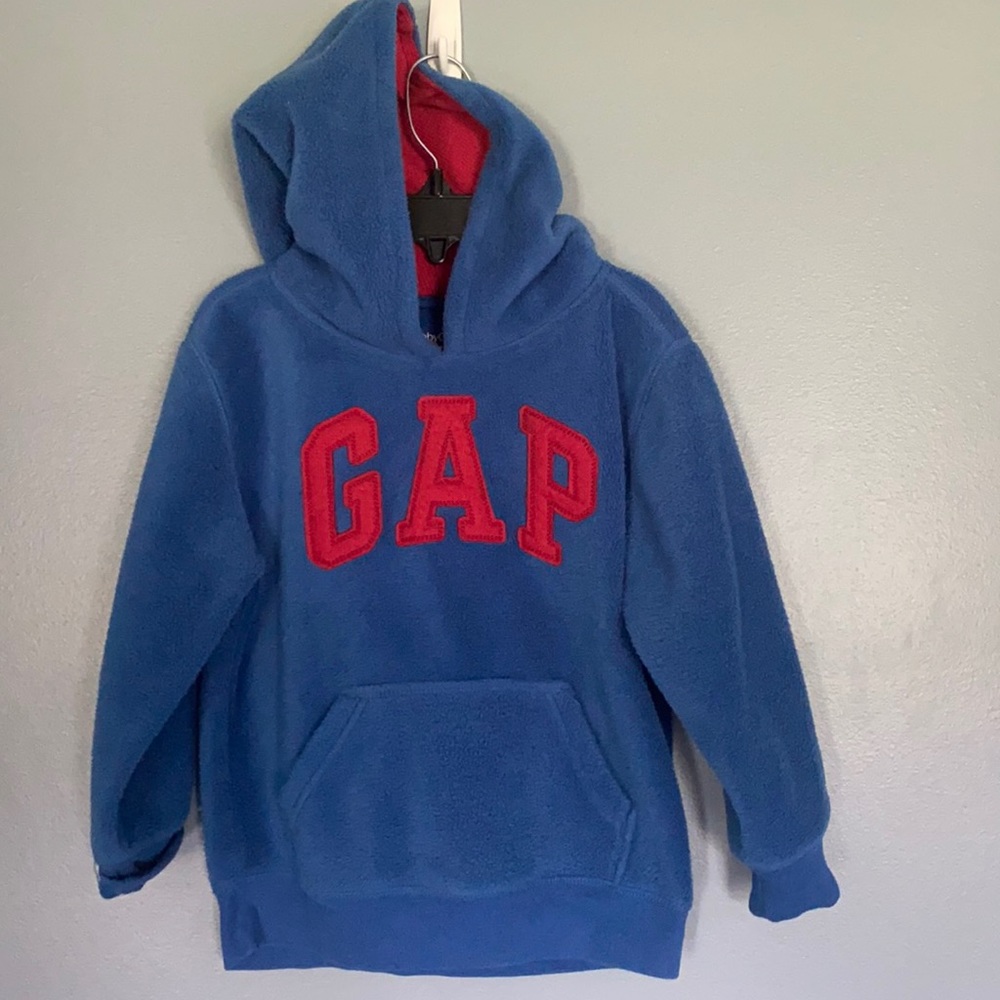 Baby gap hoodie blue red 5t fleece